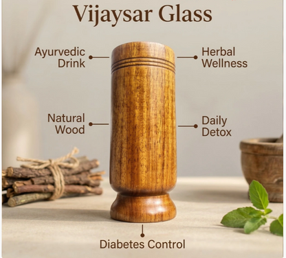 Ayurvedic Vijaysar Wooden Glass 🌿 – Natural Sugar Balance Tumbler 🩺✨